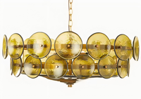 JYLIGHTING Lustre en verre de style nordique moderne de luxe pour hall d'hôtel, salle à manger, décoration de maison, grande mosquée, éclairage suspendu pour salon