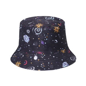 Chapeau seau réversible à imprimé galaxie et espace, chapeau de soleil à motif étoiles et planètes cosmiques pour hommes et femmes - Product Image 1