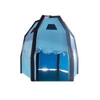 Tente gonflable bleue et blanche à rayures, forme dôme, imperméable, pour événements commerciaux et fêtes, à louer