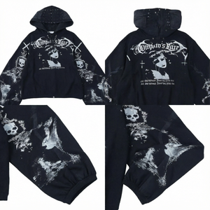 Sweat-shirt à capuche streetwear personnalisé en coton 100% avec motif imprimé numérique 3D et trous d'aération pour hommes – Vente en gros - Product Image 4