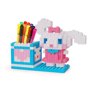 Blue Building Blocks office desktop pencil holder desktop storage organizer pen pencil holder square BB FUN HOUSE