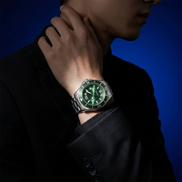Jam Tangan Pria Mewah Berkualitas Tinggi OEM Logo Kustom 10ATM Tahan Air Kristal Safir Baja Tahan Karat Diver Miyota Quartz