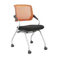 Chaise de bureau ergonomique en maille pivotante pour visiteurs, siège de conférence contemporain sur roulettes