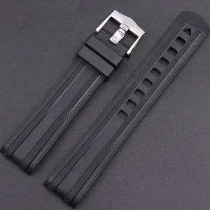 Bracelet de montre Om -- ga 300, bracelet de montre en caoutchouc fluoré, série 007, interface en forme d'arc de 20mm, couleurs du bracelet noir et bleu. - Product Image 3