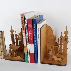 Trẻ em ngày món quà saudi arabia cuốn sách tập tin 3D chưa hoàn thành bằng gỗ bookends cuốn sách đứng chủ