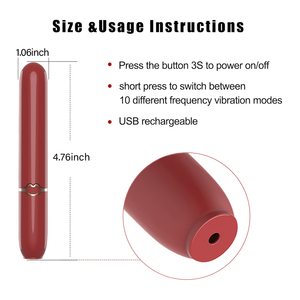 <strong>2026</strong> Discreet Lipstick Vibrator Realistic Red Makeup Bullet <strong>Massager</strong> 10 Frequencies Silent Waterproof Mini <strong>Sex</strong> Toy Women USB - Product Image 6