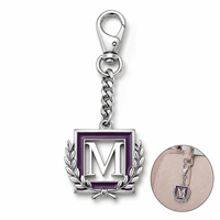 Chaîne de sac haut de gamme en cuir tressé bicolore argent et violet avec fermoir mousqueton et pendentif carré émaillé XT
