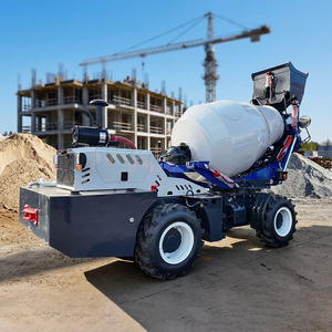 Camion malaxeur à béton autochargeur CHITU bleu, 0,8 mètre cube, moteur diesel, rayon de braquage court - Product Image 1