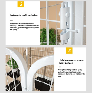 Valla para Mascotas Pequeñas, Medianas y Grandes, Valla Retráctil de Metal para Perros, Jaula de Tubo Cuadrado de Metal con Cierre de Botón, Valla Sólida para Jardín - Product Image 5