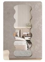 Miroir mural pleine longueur sans cadre, fait main, écologique, argenté, pour chambre à coucher, salon, décoration festive pour la maison