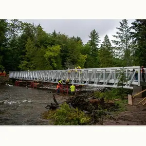 Borracha de pedestria galvanizada, estrutura de aço galvanizada, ponte de metal bailey