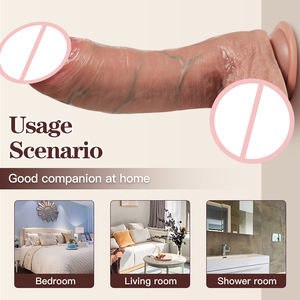 25 cm Brauner Realistischer Männlicher <span class=keywords><strong>Penis</strong></span> für Weibliche Masturbation und G-Punkt-Stimulation Frauen-Sexspielzeug Zabawki Vulva Pene - Product Image 4