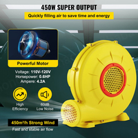 Ventilateur de pompe à air portable 450W 0.6HP 1750Pa force commerciale pour maisons à rebond et gonflables