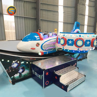 Nouvelles attractions de fête foraine : Voiture volante électrique miniature rotative pour enfants avec remorque