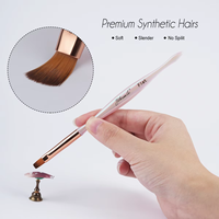 Vente flash, fournitures de manucure de haute qualité, beauté, brosse à cheveux en nylon multifonctionnelle professionnelle, couleur violet clair, ensemble de brosses à ongles pour l'art des ongles