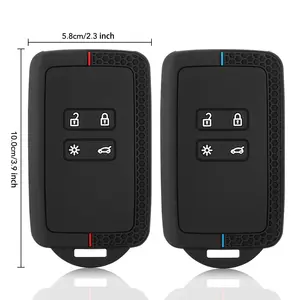 Étui de clé en silicone pour télécommande <span class=keywords><strong>Renault</strong></span> Captur 2020 <span class=keywords><strong>2021</strong></span> Clio 5 Megane ARKANA <span class=keywords><strong>Scenic</strong></span> Kadjar Zoe Espace Dacia Sandero Duster - Product Image 3