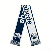 Écharpe tricotée personnalisable avec logo pour supporter de football, châle bicolore bleu pour supporter