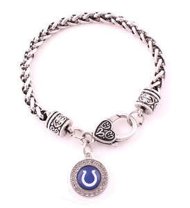 Pulsera con Dije Redondo Pequeño de Aleación de Zinc, Unisex, de los Indianapolis Colts - Product Image 1