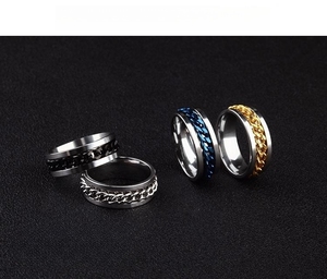SSeeSY joyas mode punk sans ternissement chaîne en acier inoxydable bijoux fidget spinner anneau pendentif hommes collier pour hommes - Product Image 6