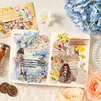 20 stiker per paket Seri Bunga Halus Aroma Lembut Stiker Jurnal Tahan Air Perlengkapan Jurnal