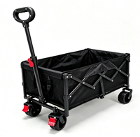 Chariot de camping pliable et réglable à ouverture arrière 515, roues larges de 5 pouces, capacité de 150 kg, tout-terrain, en tissu Oxford et structure en acier