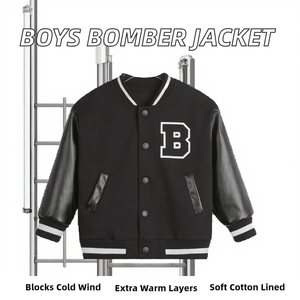 Veste d'hiver pour garçons 2023, blazer pour petits enfants, veste réversible en coton pour enfants - Product Image 2