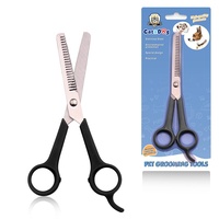 CW3026 Ciseaux de toilettage pour animaux de compagnie en acier, à effiler, avec repose-doigts, pour la coupe manuelle du poils de chiens et chats, vente en gros
