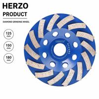 Disque à tronçonner diamanté HERZO 125 mm, grain grossier, pour meulage et ébavurage du béton, trou de 22,23 mm