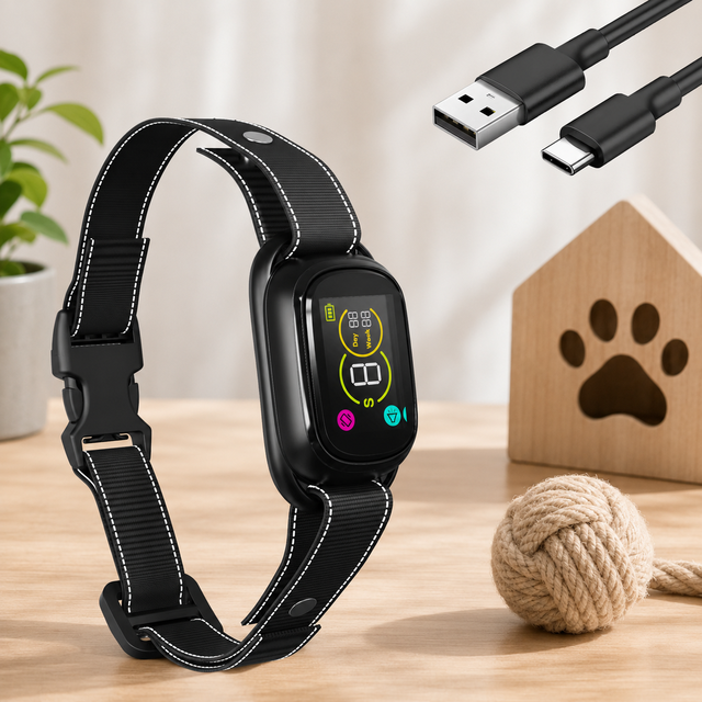 Smart Dog Bark Collar No Shock AI Algorithm Intelligent Voiceprint Recognition Pet Anti Barking Control