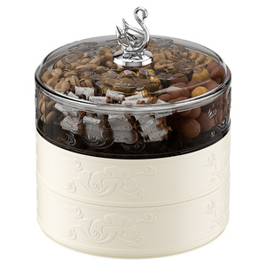 Luxus Swan-förmige Kunststoff-Aufbewahrung sbox Feuchtigkeit beständige versiegelte Schalen fü<span class=keywords><strong>r</strong></span> Trocken früchte Süßigkeiten Nüsse & Snacks fü<span class=keywords><strong>r</strong></span> Tee tisch Dim <span class=keywords><strong>Sum</strong></span> - Product Image 4