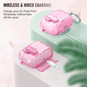 เคสสำหรับ AirPods Pro 3 พร้อมตัวล็อคเพื่อความปลอดภัย เปิดอัตโนมัติ ป้องกันการกระแทก ฝาครอบหูฟังแบบใส สำหรับ Airpods 4 Pro 2 3 - Product Image 3