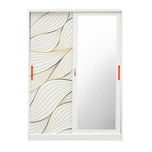 Armoire coulissante en acier pour chambre à coucher, 2 portes, armoire en métal - Product Image 2