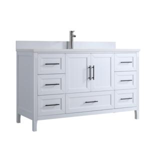 Bak mandi berdiri Bebas Amerika Utara Modern meja rias kamar mandi 7-laci kayu lapis Solid keramik <span class=keywords><strong>60</strong></span> inci Air - Product Image 1