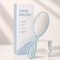 Brosse à cheveux en paille de blé écologique avec aiguilles en acier, peigne démêlant, brosse de massage douce et moelleuse pour le coiffage à domicile