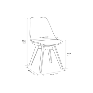 Juego de 4 sillas de comedor Giovanna, sillas de polipropileno blanco con cojín de cuero ecológico para interiores - Product Image 3