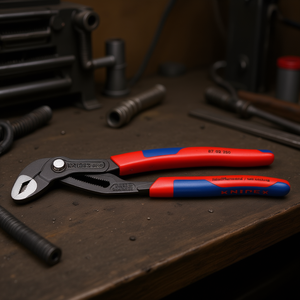 Alicates para tubos Knipex de 250 mm con mordazas dentadas métricas, grado industrial, mango rojo y azul - Product Image 2