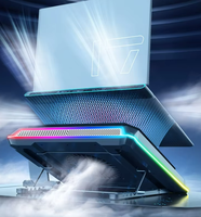 Support de refroidissement pour ordinateur portable A8 ABS avec ventilateurs à air, lumière RGB, silencieux, pliable, dissipateur de chaleur pour jeux