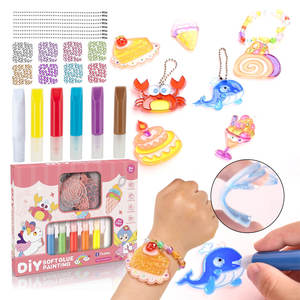 DIY çocuklar kristal tutkal boyama malzemesi kiti el yapımı kolye oyuncak ve çizim kurulu için tutkal çizim oyuncak - Product Image 1