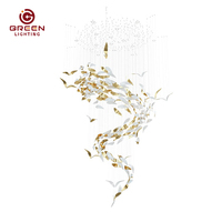 Personnalisable Style Moderne Aile Éléments LED Dimmable Pendentif Lumière Télécommande Lustre Lampes