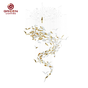 Anpassbare moderne Flügel elemente LED Dimmbare Pendel leuchte Fernbedienung Kronleuchter lampen - Product Image 3