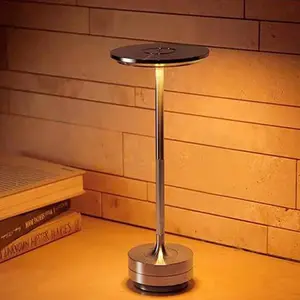 Hot Sale Dining Touch Led Hotel Bar Coffee Table Lamp Rechargeable Electroplated Decorative Desk Light Table Lamp