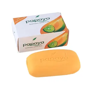 Düşük fiyat toptan 125g organik el yapımı sabun Papaya beyazlatma bitkisel sabun