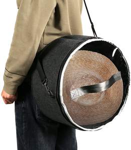 ट्रैवल हैट स्टोरेज फेडोरा हैट बॉक्स आयोजक बेसबॉल टोपी के लिए स्पष्ट प्लास्टिक महसूस भंडारण बॉक्स - Product Image 1