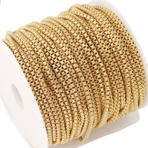 Cadena de acero inoxidable chapada en oro genuino de 3/4 mm de ancho para la fabricación de collares, componentes para joyería. - Product Image 5