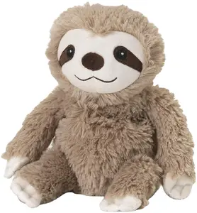 Hot selling cute sitting sloth weighted decompression can microwave heating particles lavender plush toy