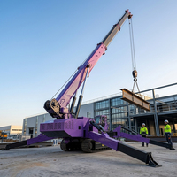 Grue araignée 3t 5t 8t 10t 12t, spécifications complètes, rotation, télécommande, grue araignée sur chenilles pour levage en ingénierie