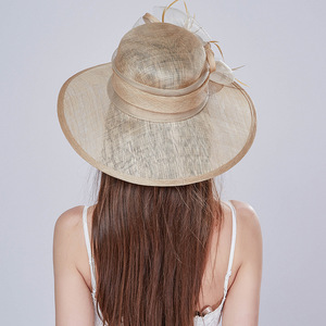 Nouvelle Mise à Jour MS : Chapeau Derby Sinamay à Large Bord pour Femme, Idéal pour Mariage, Fête, Carnaval, Bouquet ou Église - Product Image 4