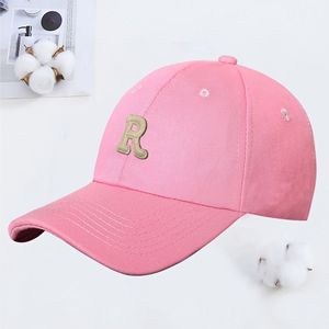 R-letter Baseball Cap For Women Cotton Sunshade Hat Korean Style Summer Student Couple Cap - Product Image 3