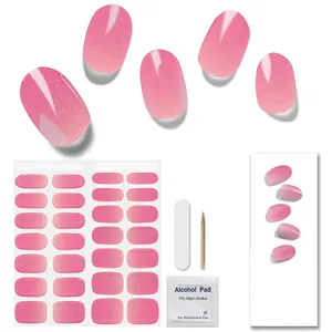 Fábrica OEM personalizar venta al por mayor bronceado Gel semicurado DIY pegatinas de uñas UV