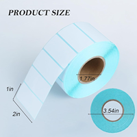 Autocollant thermique personnalisé blanc perforé 50x25 code-barres 2x1 étiquettes d'expédition d'adresse thermique directe pour l'épicerie de promotion